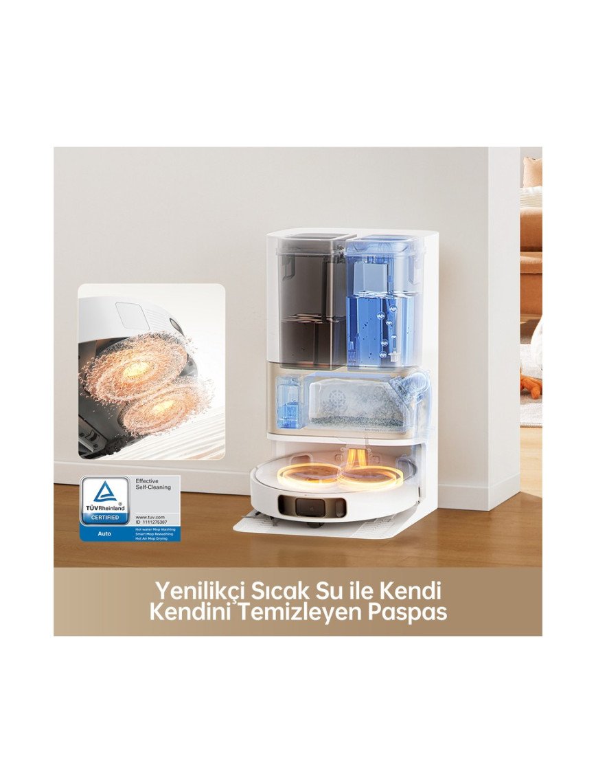 Dreame L10s Pro Ultra Heat Robot Süpürge Beyaz, 7.000PA Emiş Gücü,